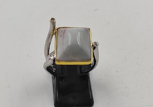 Χειροποίητο δαχτυλίδι επίχρυσο από ασημί 925 ρόδιο με Σμιστονίτη