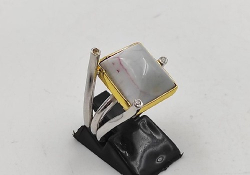 Χειροποίητο δαχτυλίδι επίχρυσο από ασημί 925 ρόδιο με Σμιστονίτη