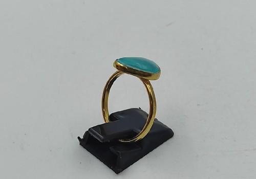 Χειροποίητο δαχτυλίδι επίχρυσο από ασημί 925 με Σμιστονίτη