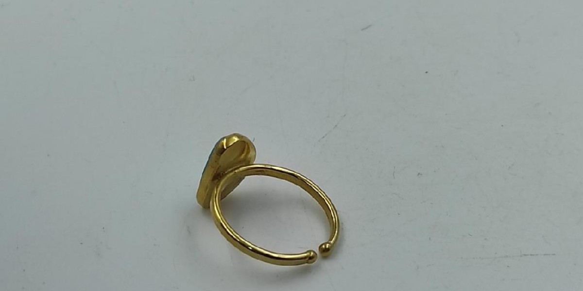 Χειροποίητο δαχτυλίδι επίχρυσο από ασημί 925 με Σμιστονίτη