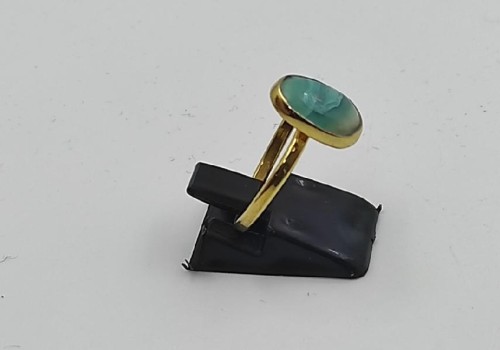 Χειροποίητο δαχτυλίδι επίχρυσο από ασημί 925 με Σμιστονίτη