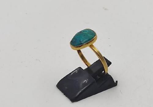 Χειροποίητο δαχτυλίδι από ασημί 925 με Χρυσόκολλα Χειροποίητο δαχτυλίδι από ασημί 925 με Χρυσόκολλα